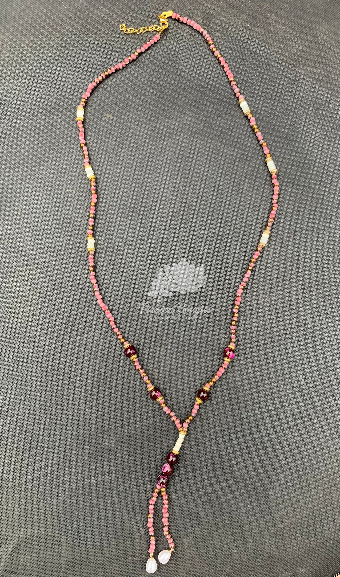 Collier sautoir en Jaspes impériales violines