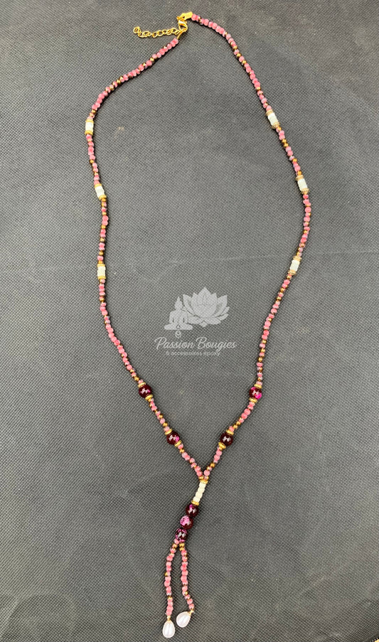 Collier sautoir en Jaspes impériales violines