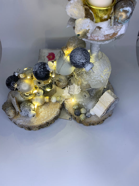 Composition bougie champagne