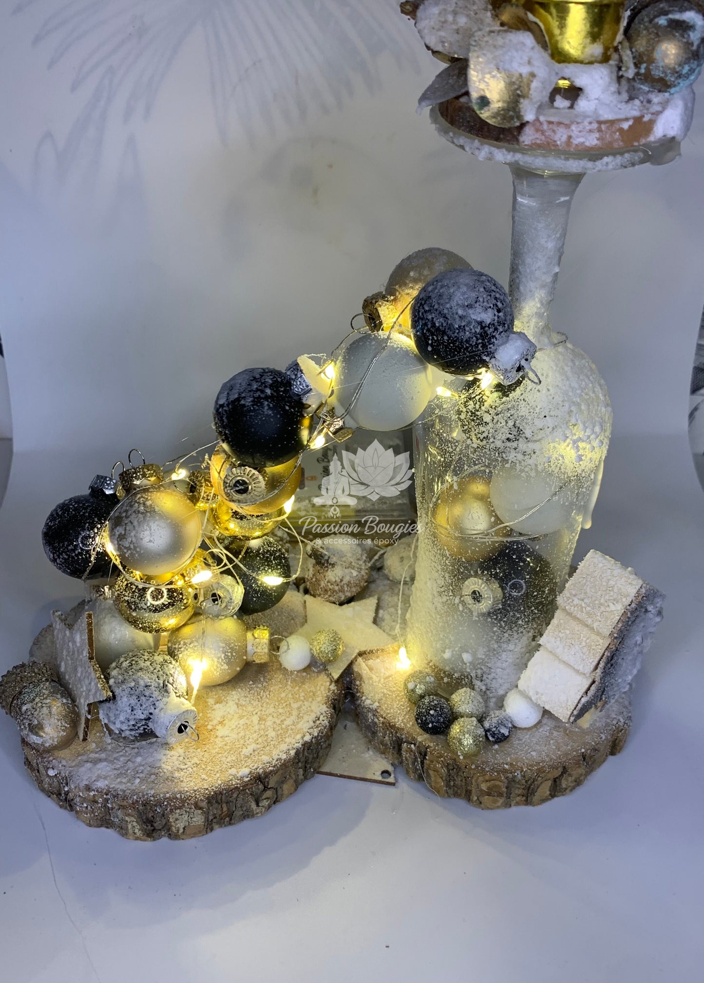 Composition bougie champagne