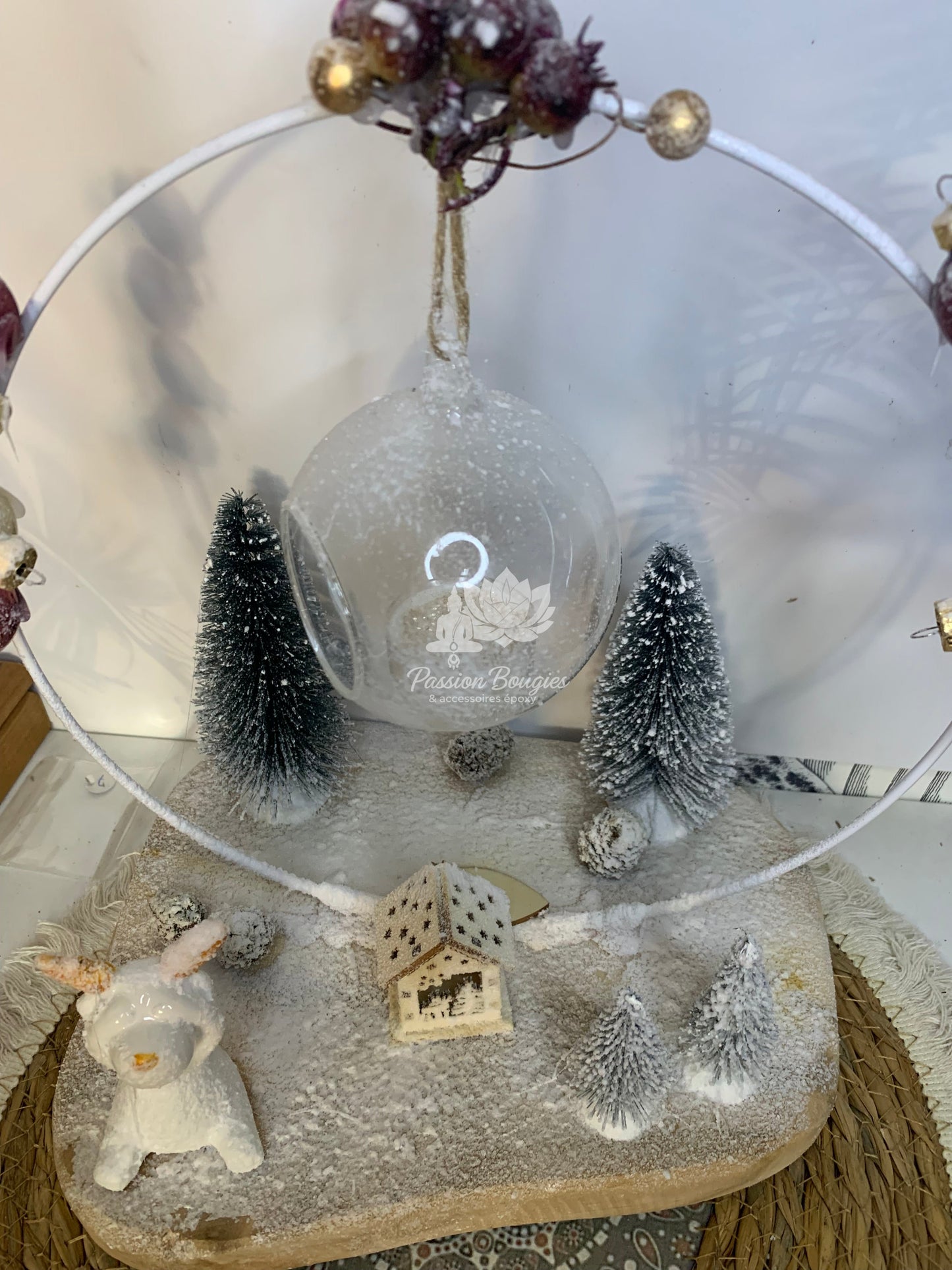 Composition village de  Noël cerf je ne vois pas