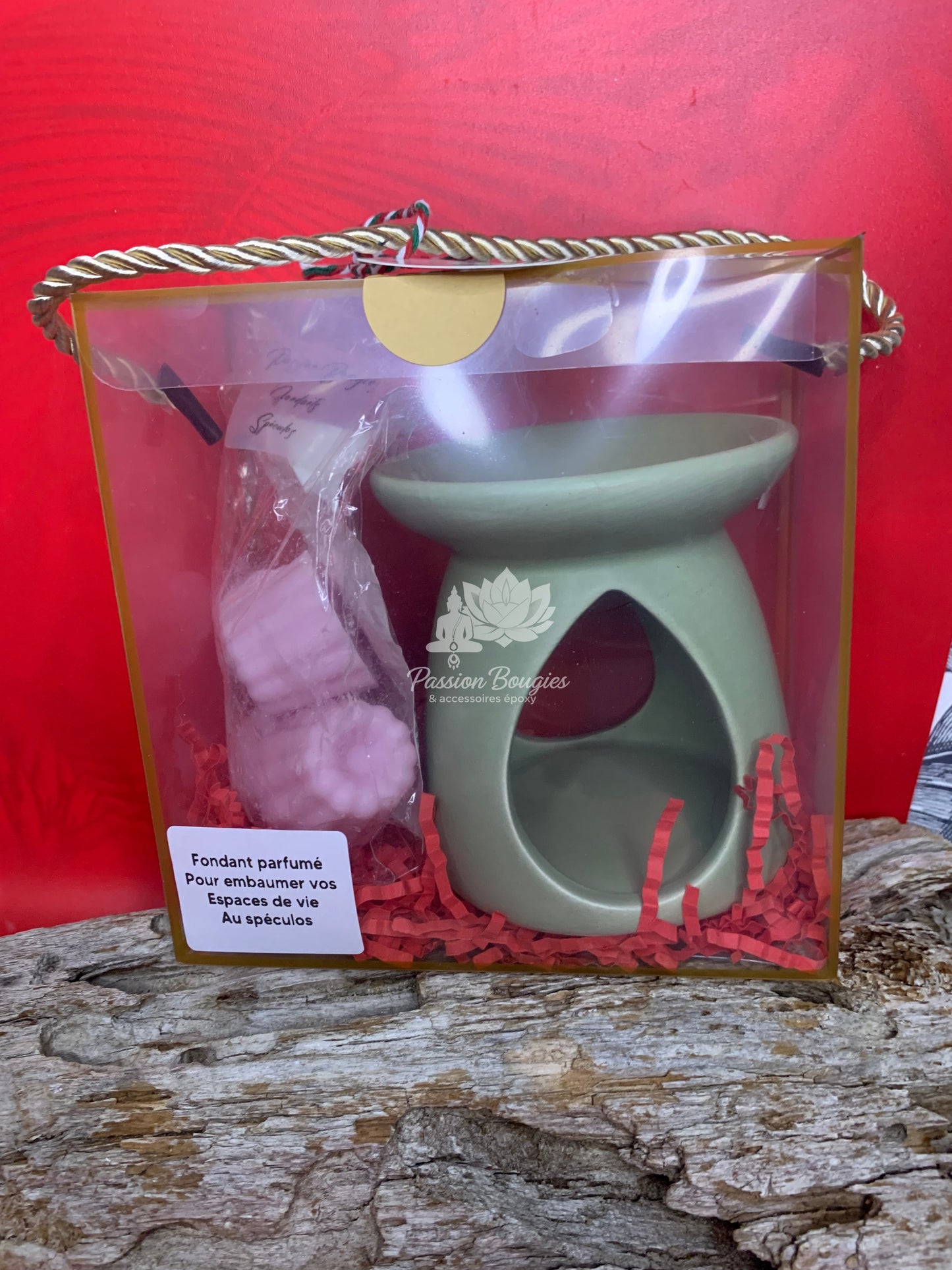Diffuseur floral avec 2 fondants cœur parfumés à la tarte au citron meringuée