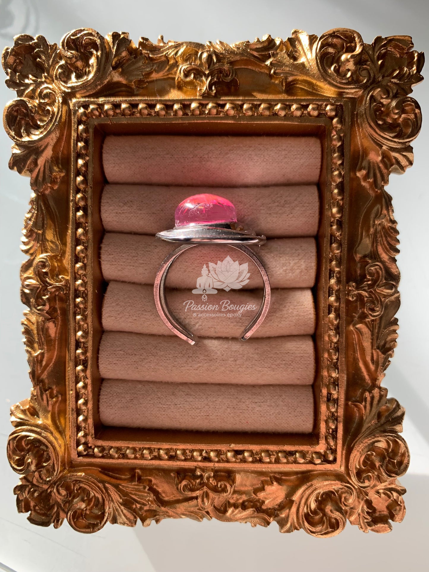 Grande bague azalée rose