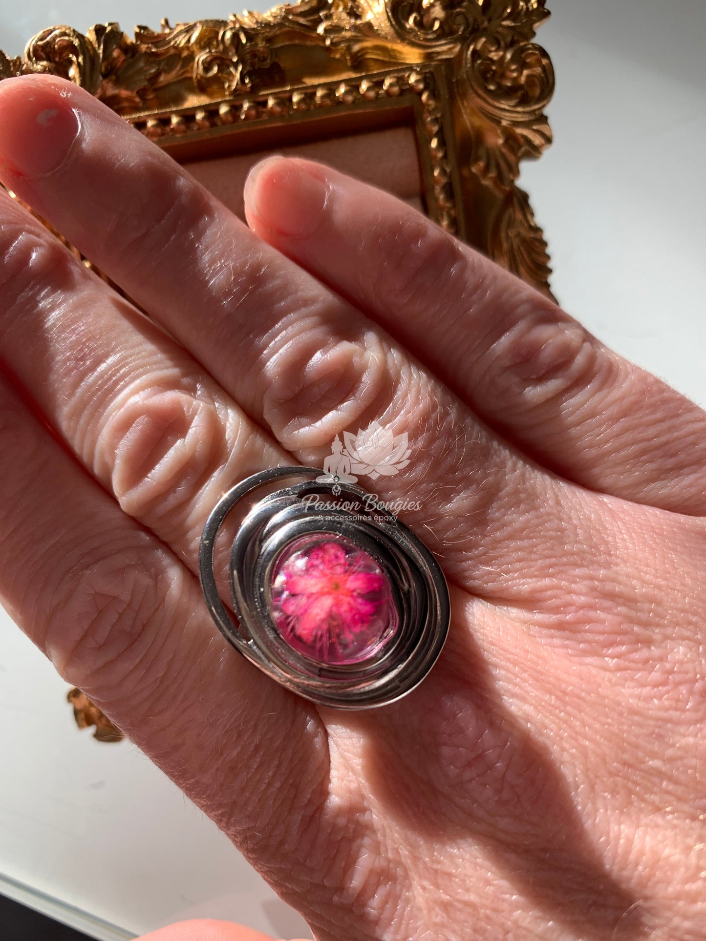Grande bague azalée rose
