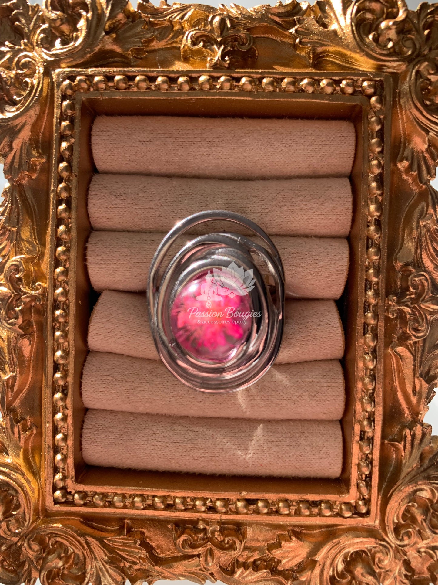 Grande bague azalée rose