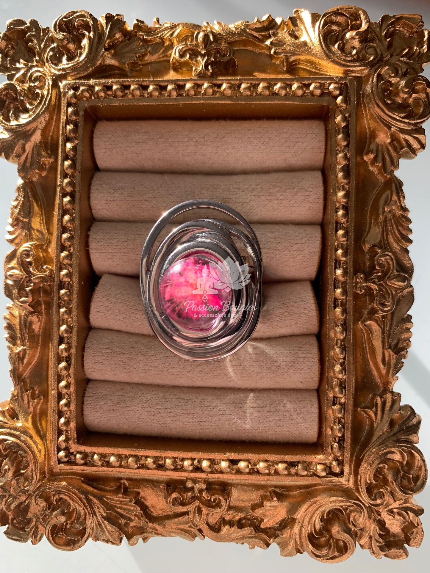 Grande bague azalée rose