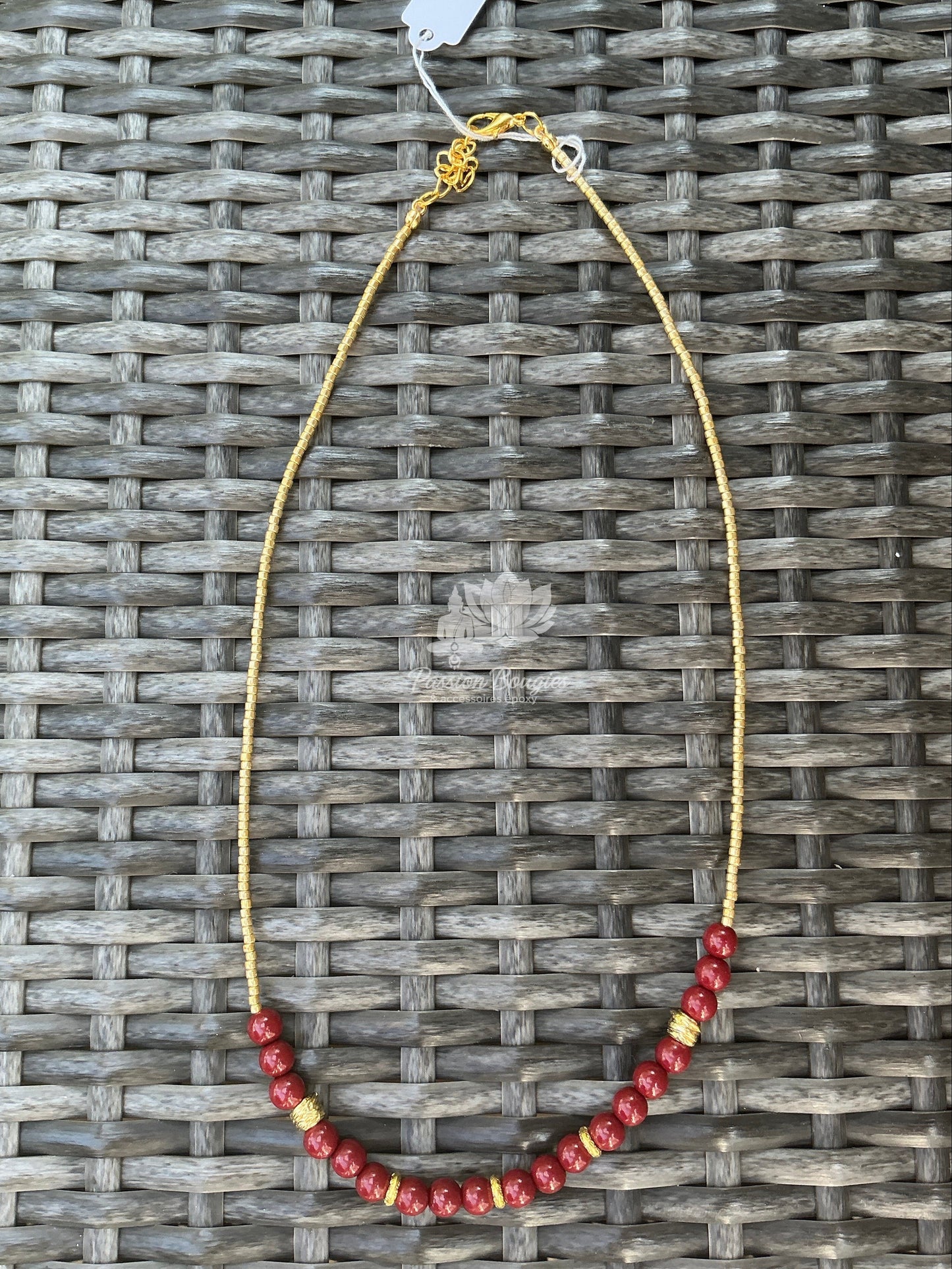 Parure « pierre cinabre rouge »
