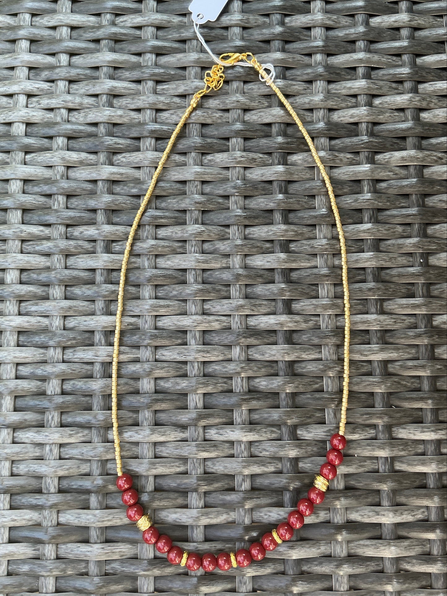 Parure « pierre cinabre rouge »