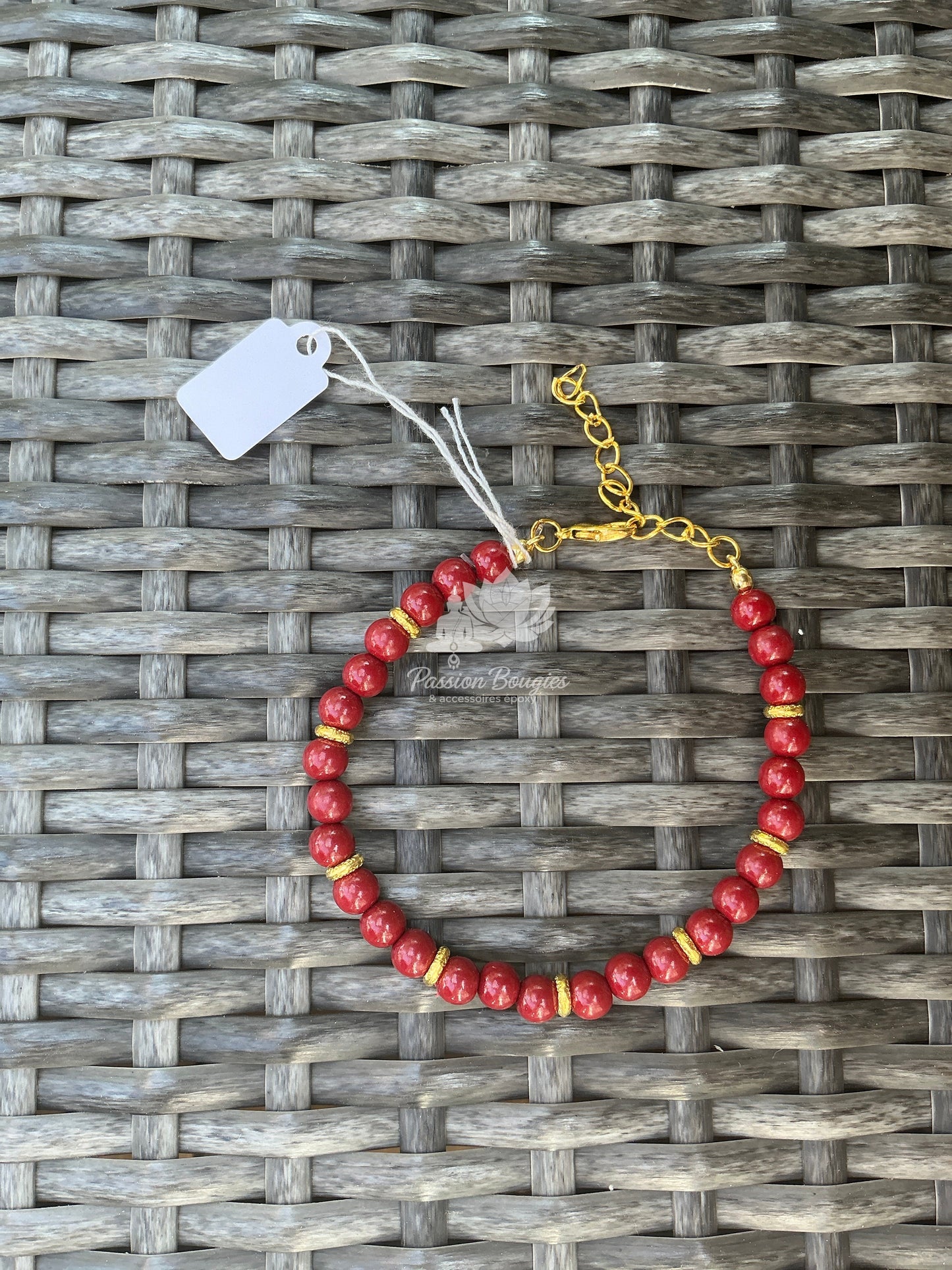 Parure « pierre cinabre rouge »