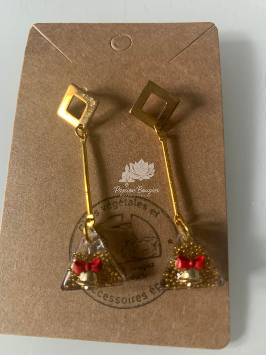 Boucles d’oreilles pendantes cloches de Noël