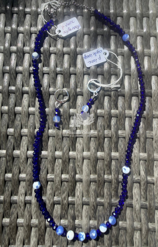 Parure « cristal bleu »