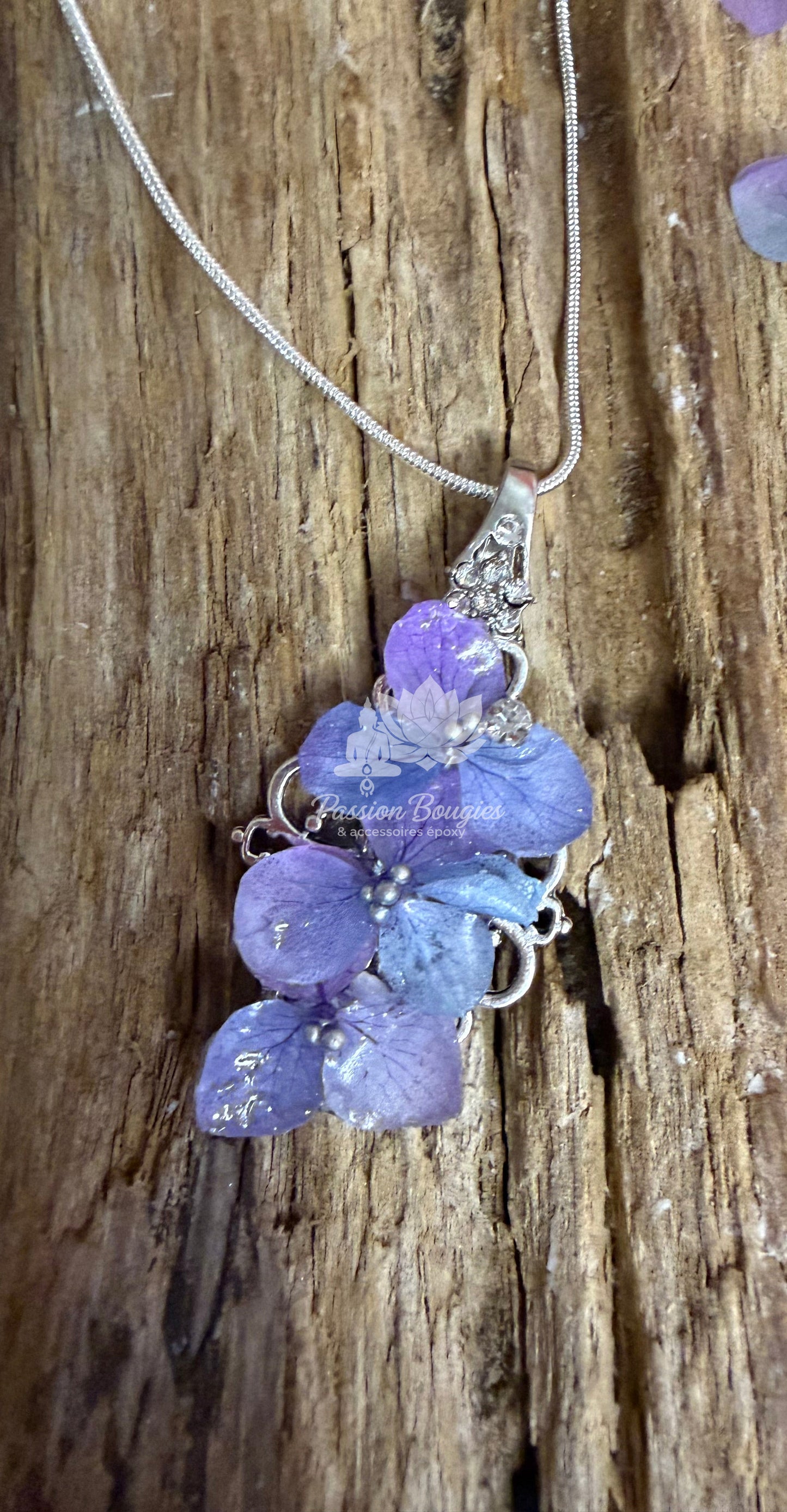 Parure «hortensia bleu »