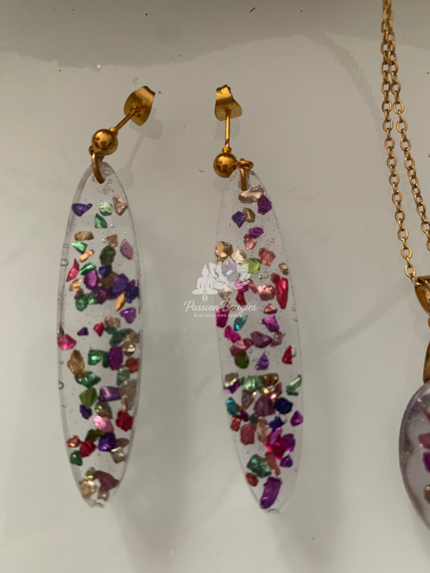 Parure pépites multi couleurs