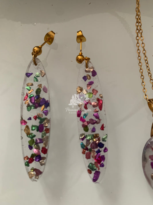 Parure pépites multi couleurs