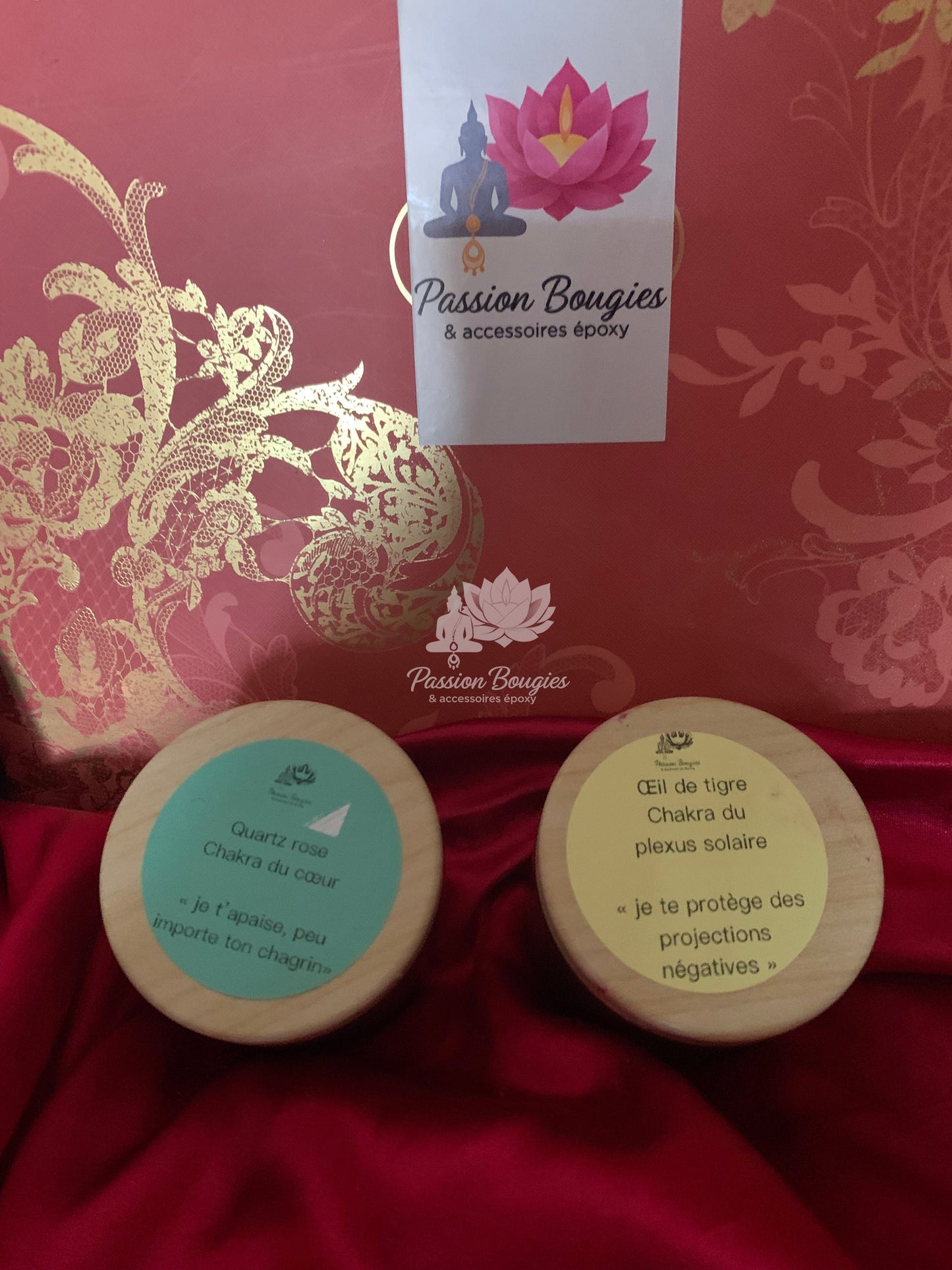 Pot métal doré ✨ Bougie énergétique – Chakra plexus solaire 💛 parfumé au choix 🌿