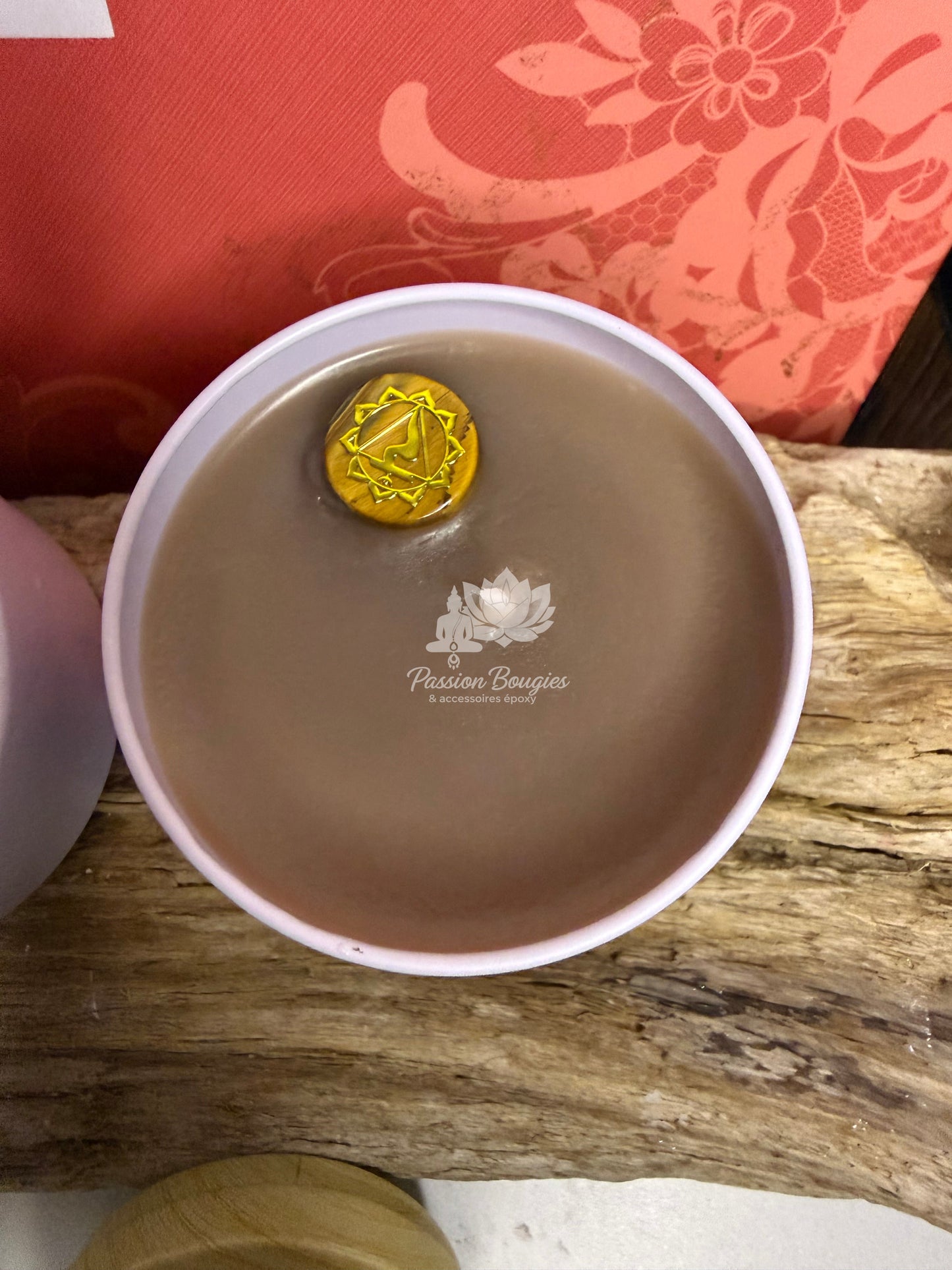 Pot métal doré ✨ Bougie énergétique – Chakra plexus solaire 💛 parfumé au choix 🌿