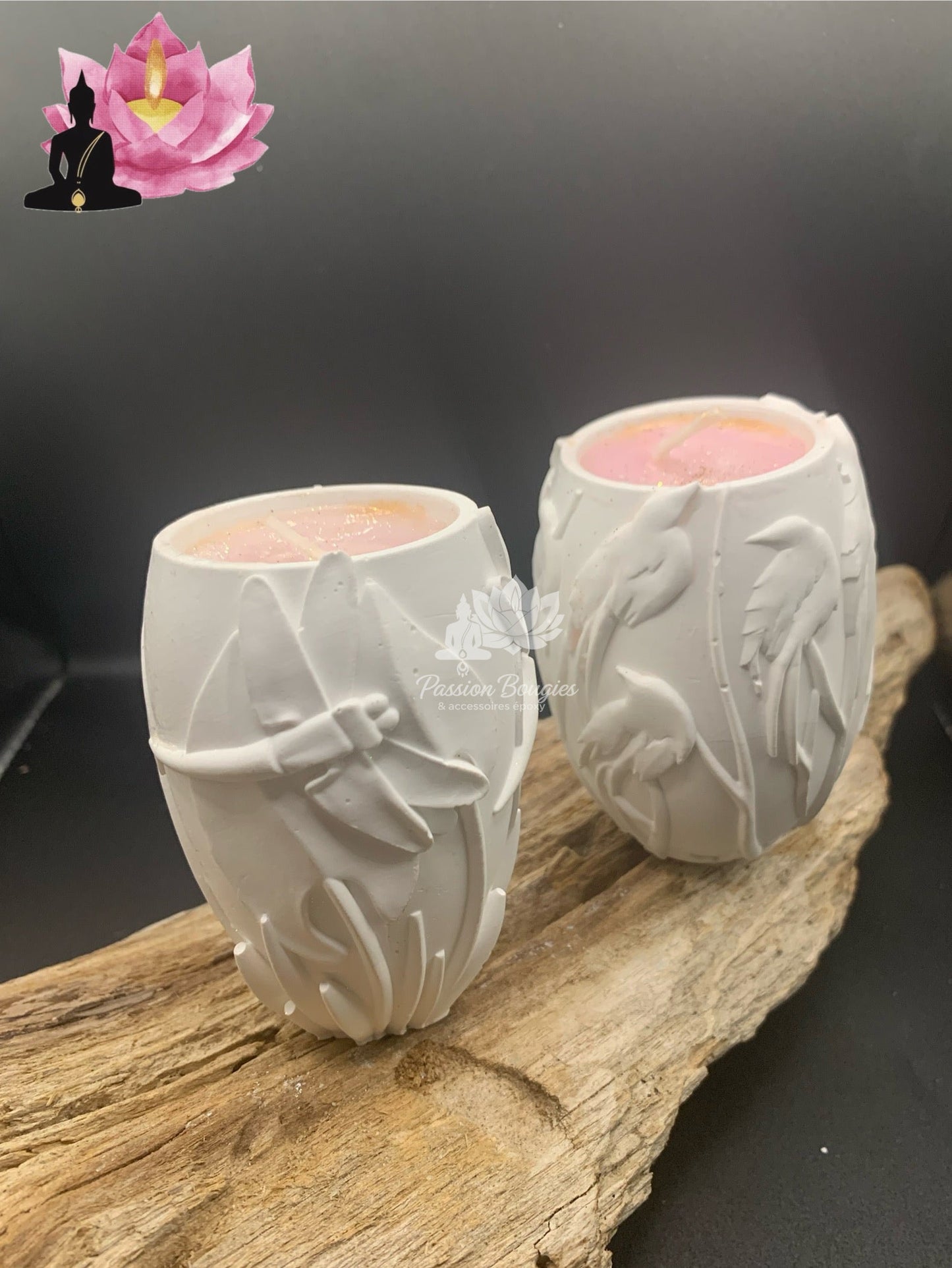 Vase à bougie nature : cerf, libellule ou perroquet 🌿