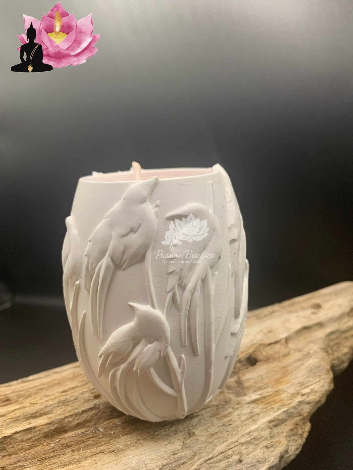Vase à bougie nature : cerf, libellule ou perroquet 🌿